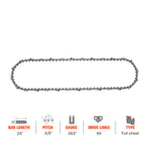 Hipa Full Skip Chain 3/8" .063" 84 DL 24 Inch For Husqvarna 372XP 394XP 572XP 576XP Jonsered 2165 2065 Stihl RedMax Chainsaw